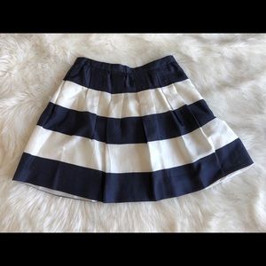 J. Crew Navy/white Stripped Mini A-line Skirt